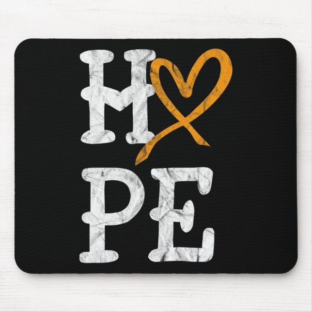 Mousepad Leucemia Consciência Mês Esperança Vintage Cancer  (Frente)