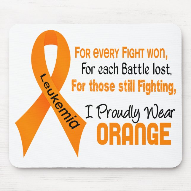 Mousepad Leucemia Eu Visto Orgulhosamente Laranja (Frente)