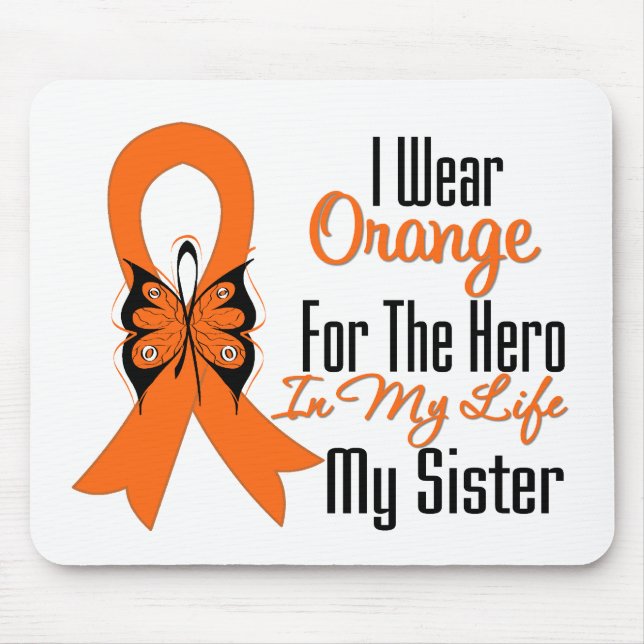 Mousepad Leucemia Laranja Fita Herói Minha Irmã (Frente)
