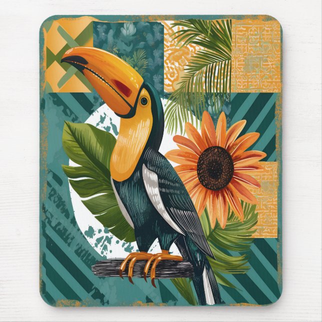 Mousepad Leuchtender Tukan in tropischer Harmonie (Frente)