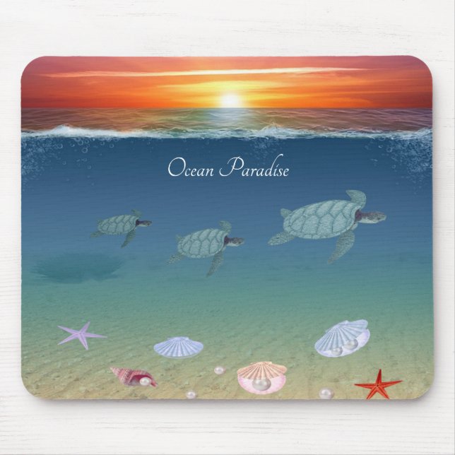 Mousepad Levantamento do oceano, tartarugas marinhas e conc (Frente)