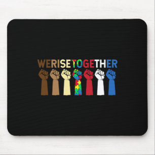 Mousepad Levantamos Juntos Quebra-cabeça Inspiração Autismo