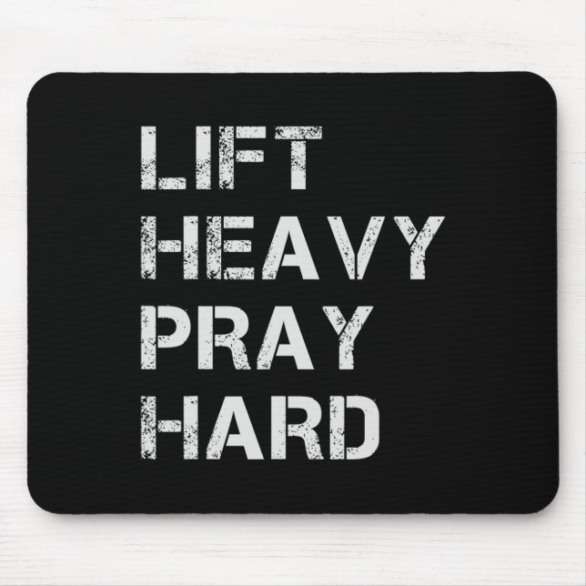 Mousepad Levantar Pesado Rezar Duro Levantamento de Peso e  (Frente)