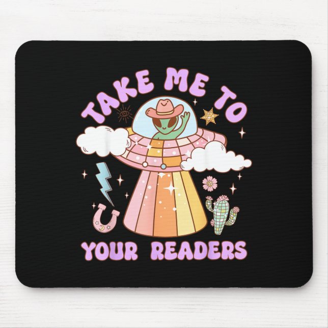 Mousepad Leve aos Leitores Professor Alien Halloween Alfabe (Frente)