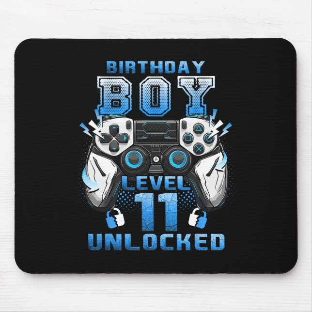 Mousepad Level 11 Unlocked Video Gamer 11th Birthday Boys  (Frente)