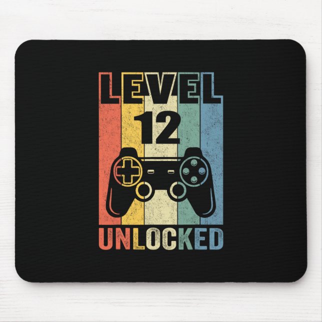 Mousepad Level 12 Unlocked Shirt Funny Video Gamer 12th Bir (Frente)