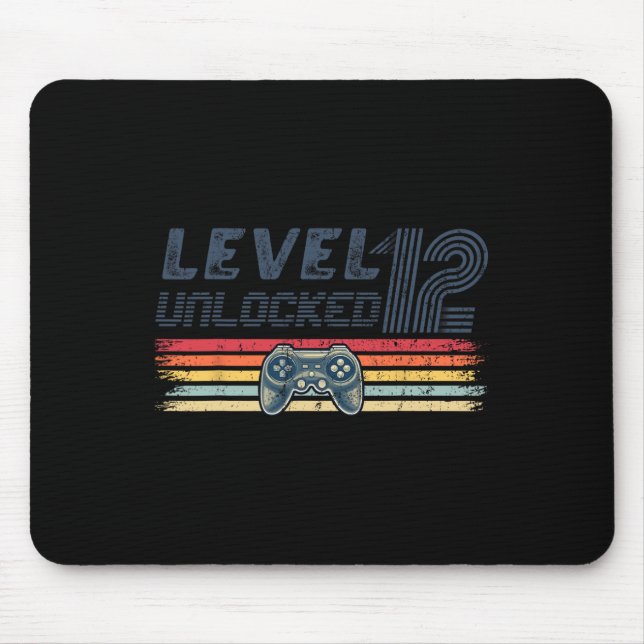 Mousepad Level 12 Unlocked Video Game 12th Birthday Gamer B (Frente)