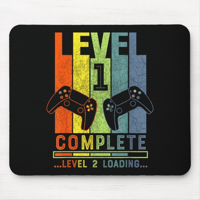 Mousepad Level 1 Complete Gamer Gift 1 Years Wedding Annive (Frente)