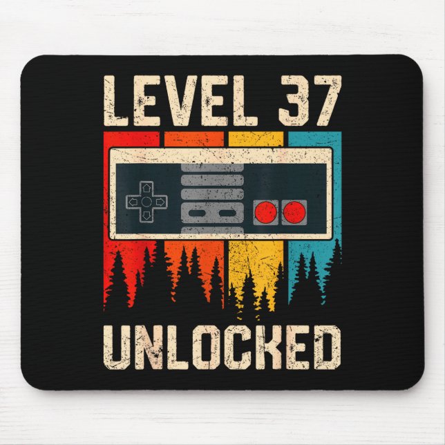 Mousepad Level 37 Unlocked Video Game Controller Birthday M (Frente)