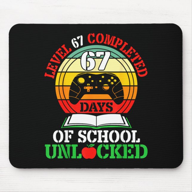 Mousepad Level 67 Completed Days Of School Unlocked Gamer S (Frente)