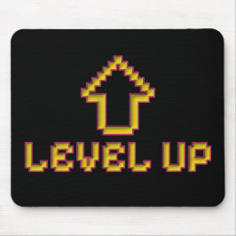 Mousepad Level Up Pixel Gamer Retro Preto