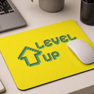 Mousepad Level Up Retro Pixel Art