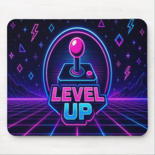 Mousepad Level Up Retro Synthwave Joystick Tapete de Mouse