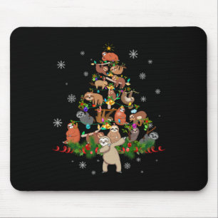 Mousepad Leves Árvore de Natal Luz Diversão Lúteras Xmas Pr