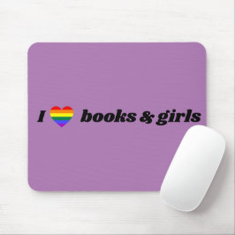 Mousepad LGBT Lésbica Adoro Livros e Meninas