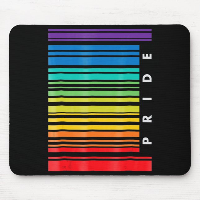 Mousepad LGBT Mês de consciência Código de barras Orgulho P (Frente)