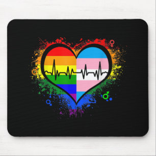 Mousepad LGBT Pulsação EKG Camisa Gay Lésbica Transgênero L