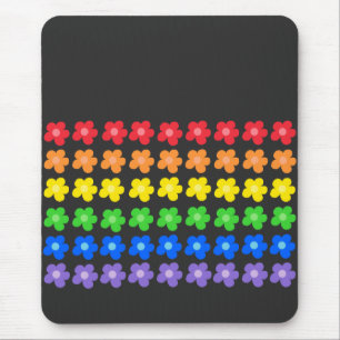 Mousepad LGBT Rainbow Flores Orgulho gay Liberdade e Iguald