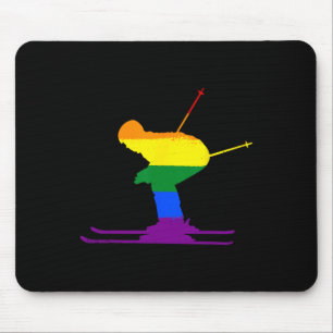 Mousepad Lgbt Sinalizador Arco-Íris Esquiar Skier Ski Orgul