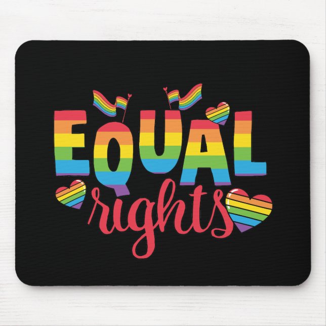 Mousepad LGBTQ - Direitos iguais - Cores arco-íris (Frente)