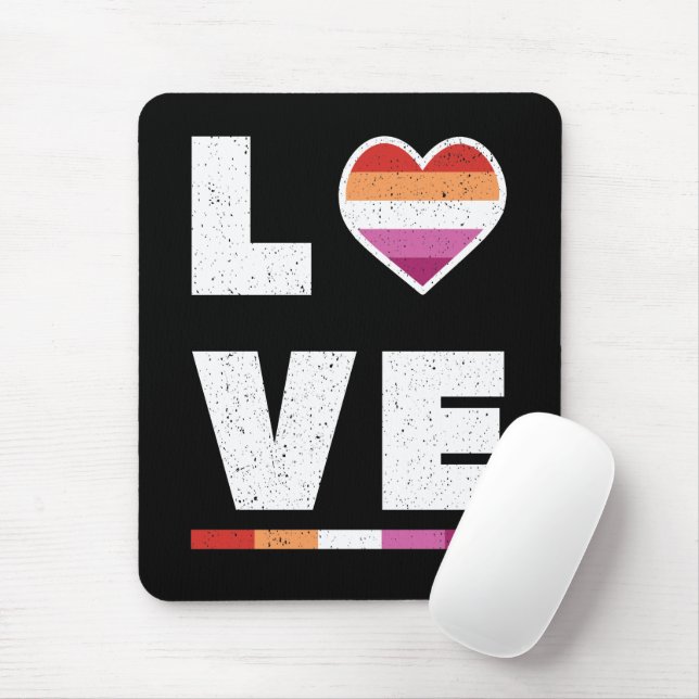Mousepad LGBTQ Orgulho Lésbico Sinalizador de Tremor (Com mouse)