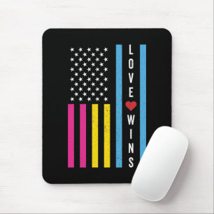Mousepad LGBTQ Pansexual Pride Love ganha bandeira american