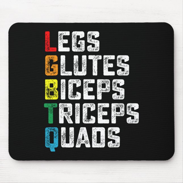 Mousepad Lgbtq Pernas Glutes Biceps Triceps Quads Engraçado (Frente)