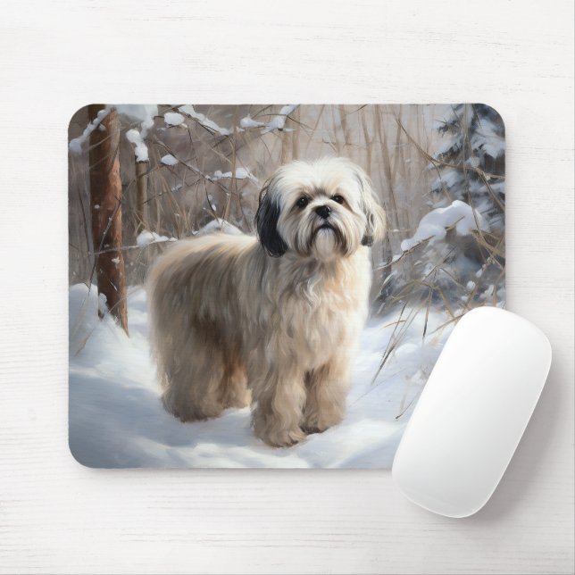Mousepad Lhasa Apso Deixe-A Neve Natal (Com mouse)