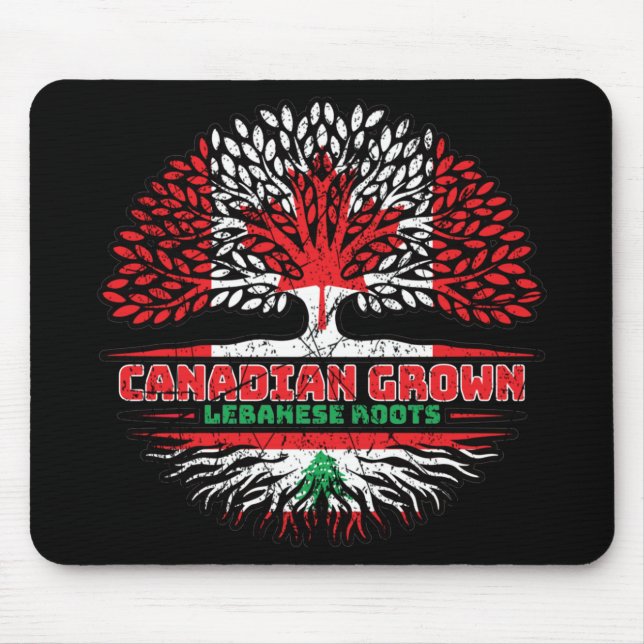 Mousepad Líbano Libanês Canadá Árvore Bandeira do Canadá (Frente)