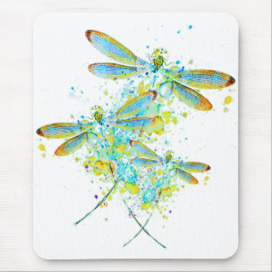 Mousepad Libélula azul salpicar 