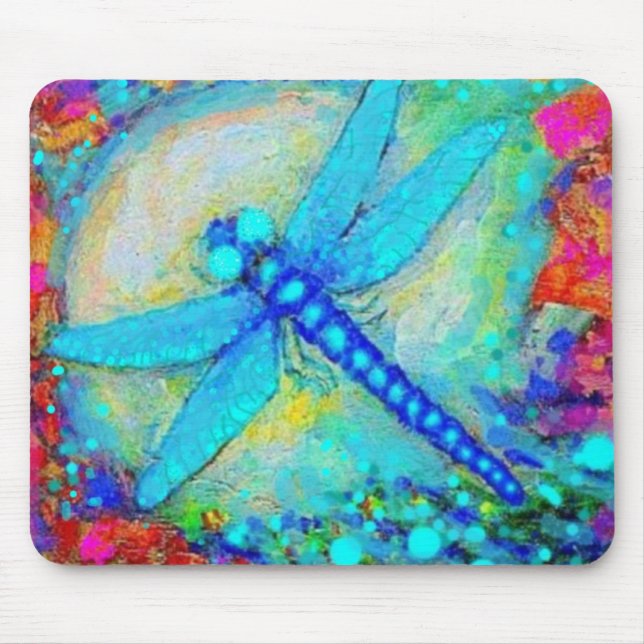 Mousepad Libélula azul Sparkling por Sharles (Frente)