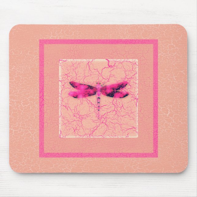 Mousepad Libélula da consciência do cancro da mama (Frente)