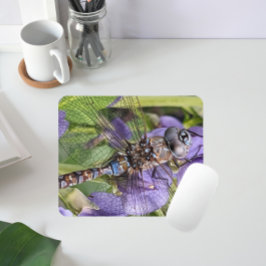 Mousepad Libélula Darner de Olhos Azuis em Flor