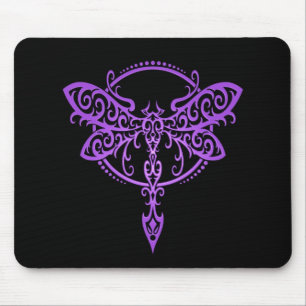 Mousepad Libélula tribal - roxo & preto