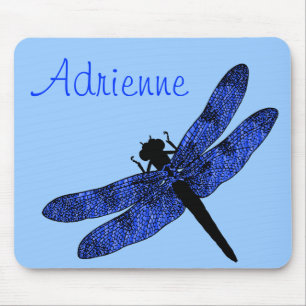 Mousepad Libélula voada azul personalizada