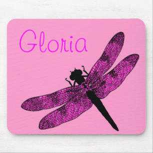 Mousepad Libélula voada rosa