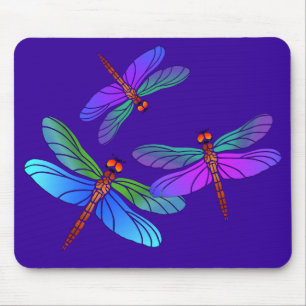 Mousepad Libélulas iridescentes do bombardeio de mergulho