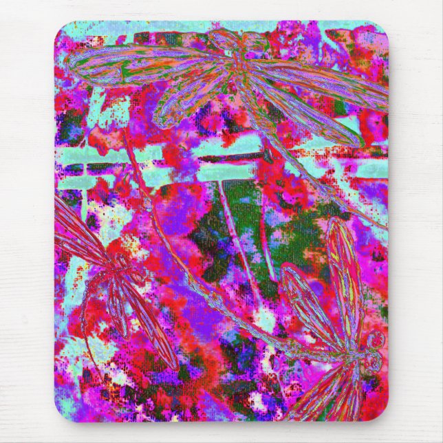 Mousepad Libélulas Pop Art em Caneca Rosa Latte (Frente)