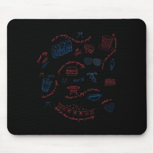 Mousepad Liberal 4 De Julho Patriótico Sutil Coquete Anti