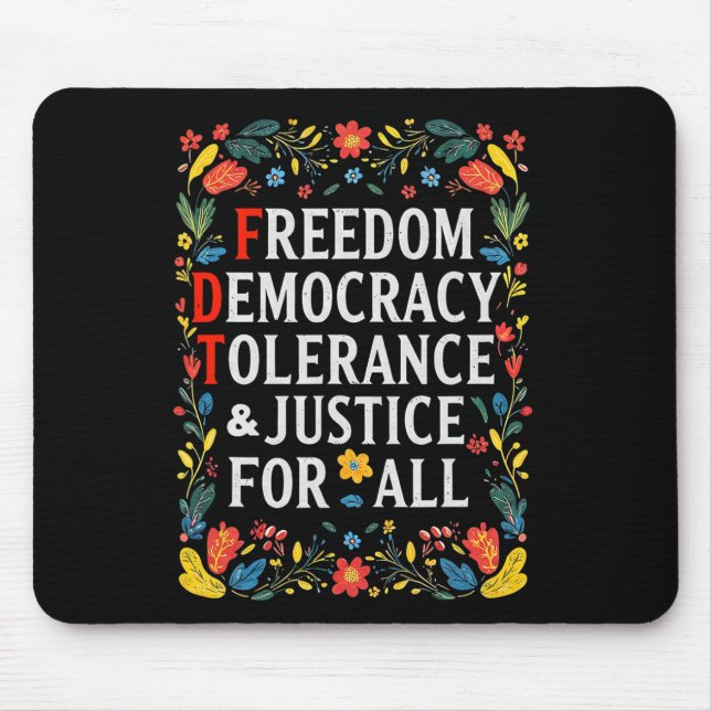 Mousepad Liberdade Democracia Tolerância Justiça Todas As R (Frente)