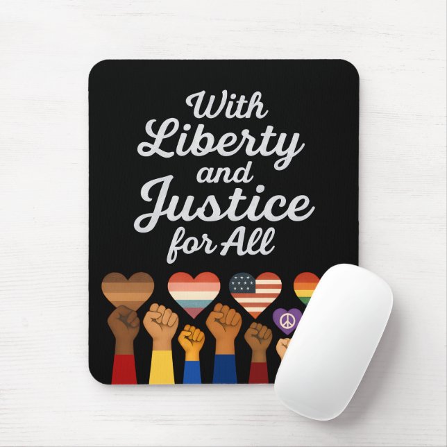 Mousepad Liberdade e justiça para todos protestam (Com mouse)