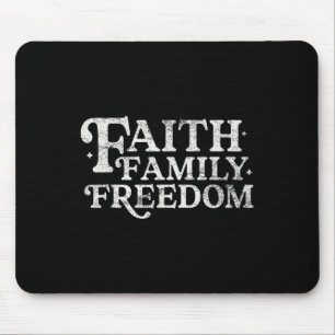 Mousepad Liberdade Familiar Fé Christian 4 de julho Retro A