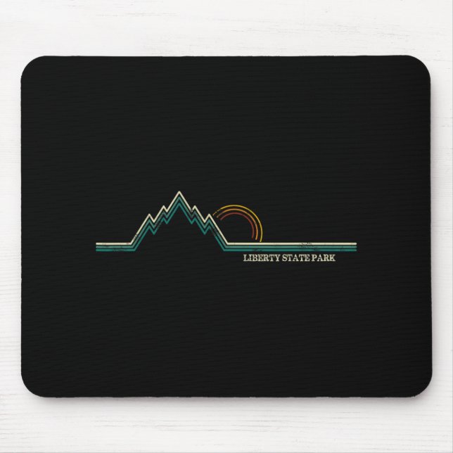 Mousepad Liberty State Park New Jersey Mountain Retro  (Frente)