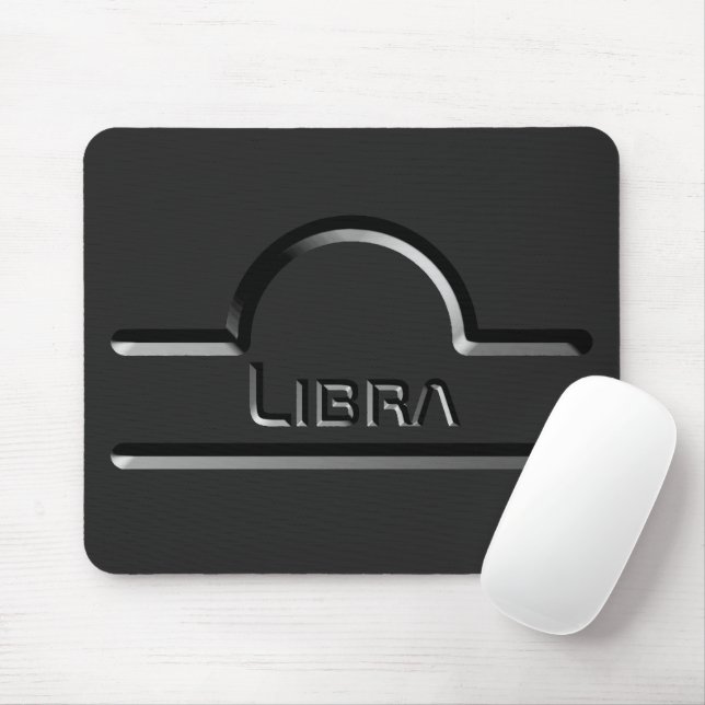 Mousepad Libra, Design Abstrato do Símbolo Zodíaco (Com mouse)