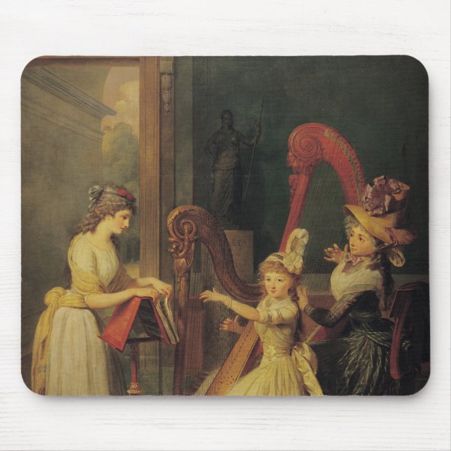 Mousepad Lição da harpa dada pela senhora de Genlis (Frente)