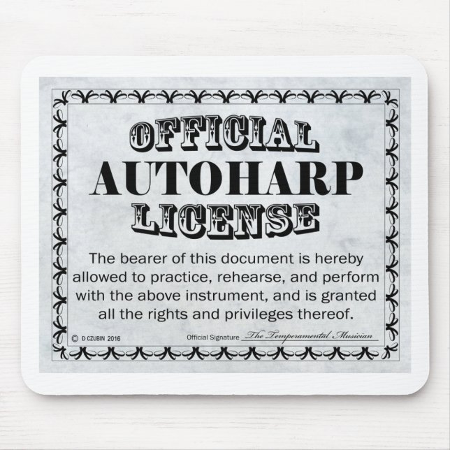 Mousepad Licença Autoharp (Frente)