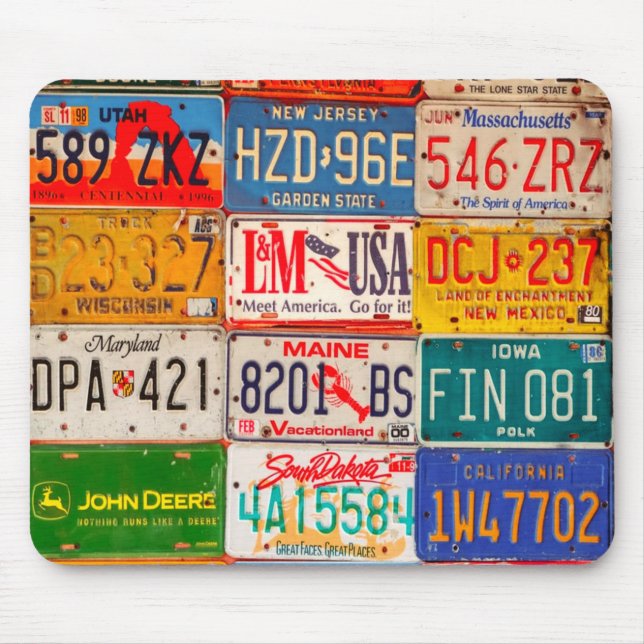 Mousepad Licença dos Estados Unidos Plates Art America (Frente)
