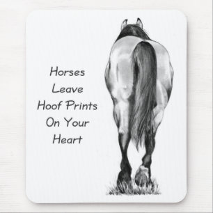 Mousepad Licença Hoofprints dos cavalos em seu coração: