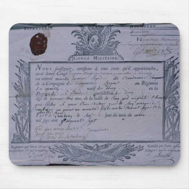 Mousepad Licença para a batalha de Rossbach, 1757 (Frente)