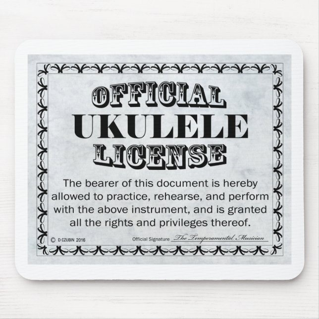 Mousepad Licença Ukulele (Frente)